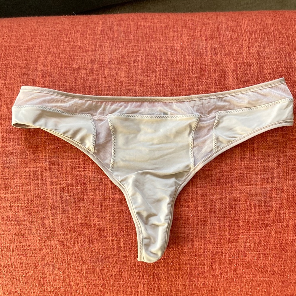 NWOT Addiction Nude Mesh Thong